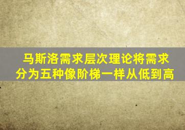 马斯洛需求层次理论将需求分为五种像阶梯一样从低到高