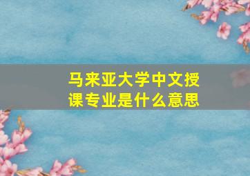 马来亚大学中文授课专业是什么意思