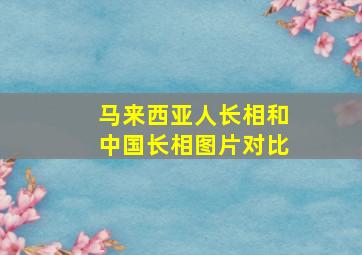 马来西亚人长相和中国长相图片对比