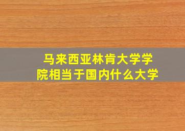 马来西亚林肯大学学院相当于国内什么大学