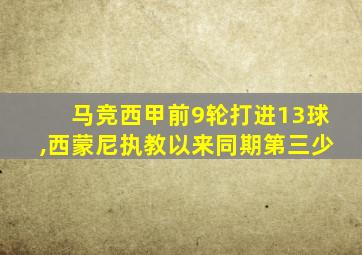 马竞西甲前9轮打进13球,西蒙尼执教以来同期第三少