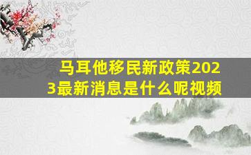 马耳他移民新政策2023最新消息是什么呢视频