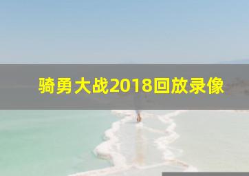 骑勇大战2018回放录像