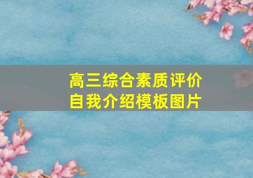 高三综合素质评价自我介绍模板图片