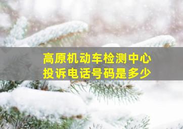 高原机动车检测中心投诉电话号码是多少