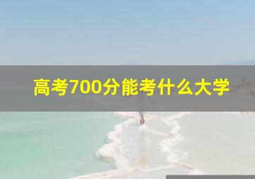 高考700分能考什么大学