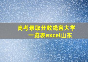 高考录取分数线各大学一览表excel山东