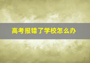 高考报错了学校怎么办