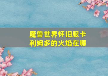 魔兽世界怀旧服卡利姆多的火焰在哪