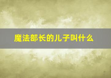 魔法部长的儿子叫什么