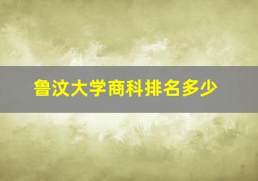 鲁汶大学商科排名多少