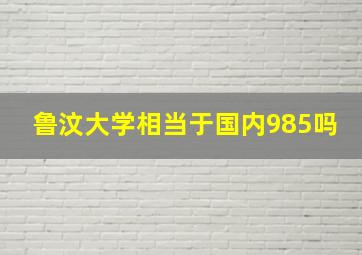 鲁汶大学相当于国内985吗