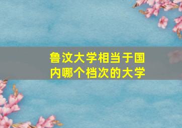 鲁汶大学相当于国内哪个档次的大学