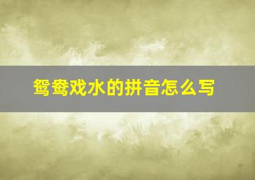 鸳鸯戏水的拼音怎么写