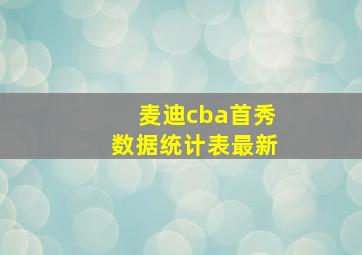 麦迪cba首秀数据统计表最新