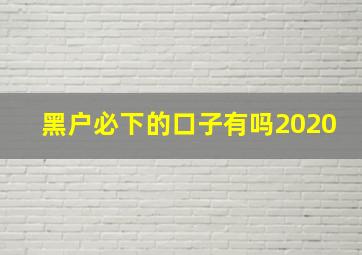 黑户必下的口子有吗2020