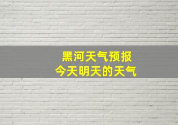 黑河天气预报今天明天的天气