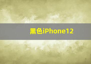 黑色iPhone12