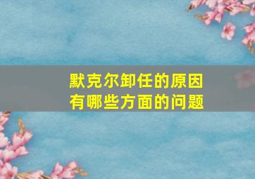 默克尔卸任的原因有哪些方面的问题