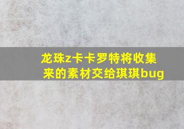 龙珠z卡卡罗特将收集来的素材交给琪琪bug