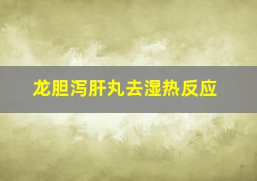 龙胆泻肝丸去湿热反应