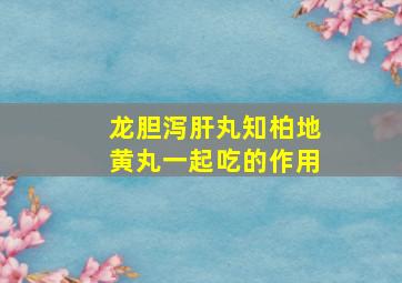 龙胆泻肝丸知柏地黄丸一起吃的作用