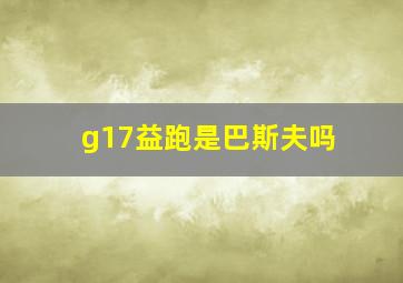 g17益跑是巴斯夫吗