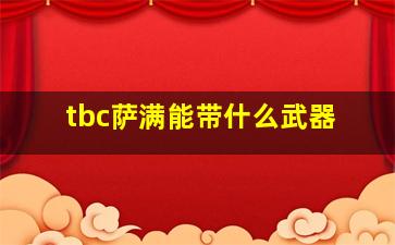 tbc萨满能带什么武器