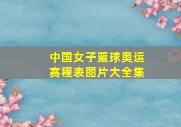 中国女子蓝球奥运赛程表图片大全集