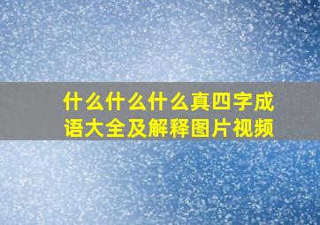 什么什么什么真四字成语大全及解释图片视频