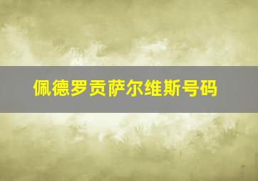 佩德罗贡萨尔维斯号码