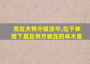 克拉夫特分级法中,位于林冠下层且侧方被压的林木是