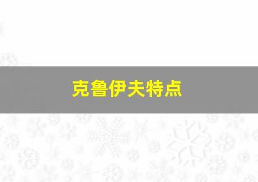 克鲁伊夫特点