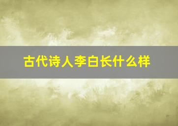 古代诗人李白长什么样