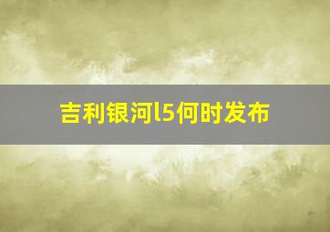 吉利银河l5何时发布