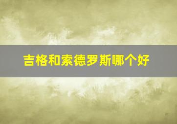 吉格和索德罗斯哪个好