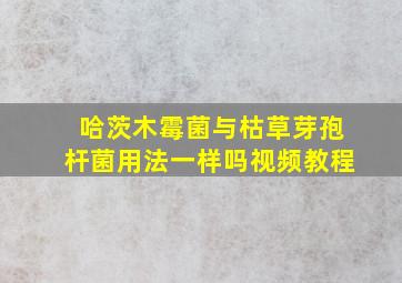 哈茨木霉菌与枯草芽孢杆菌用法一样吗视频教程