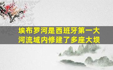 埃布罗河是西班牙第一大河流域内修建了多座大坝