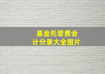 基金托管费会计分录大全图片