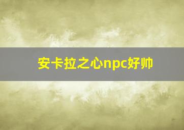 安卡拉之心npc好帅