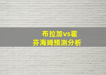 布拉加vs霍芬海姆预测分析