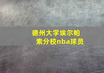 德州大学埃尔帕索分校nba球员