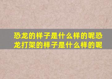 恐龙的样子是什么样的呢恐龙打架的样子是什么样的呢