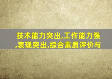 技术能力突出,工作能力强,表现突出,综合素质评价与