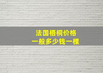 法国梧桐价格一般多少钱一棵