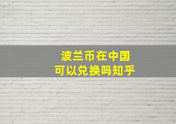 波兰币在中国可以兑换吗知乎