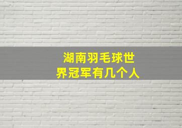 湖南羽毛球世界冠军有几个人