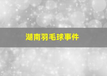 湖南羽毛球事件