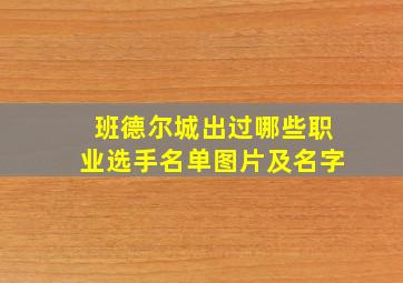 班德尔城出过哪些职业选手名单图片及名字