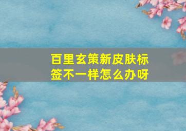 百里玄策新皮肤标签不一样怎么办呀